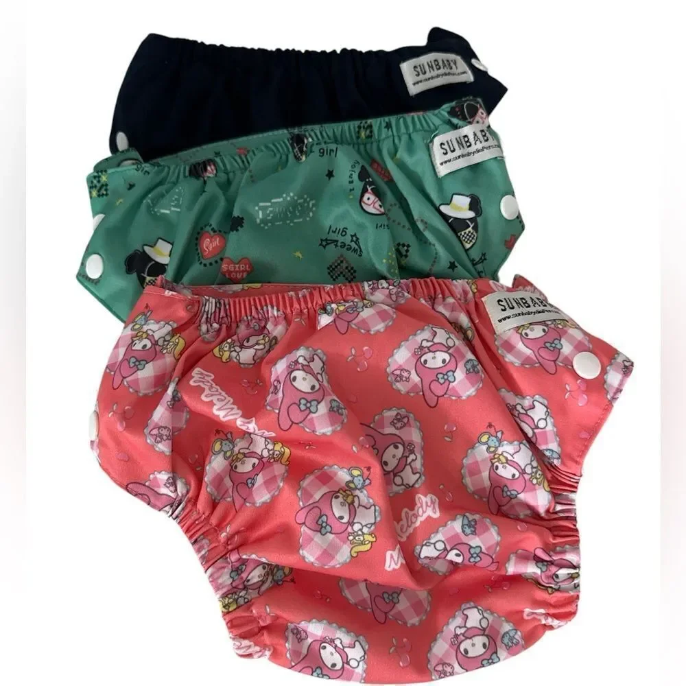 Bundle of 6 SUNBABY  Cloth Diapers EUC